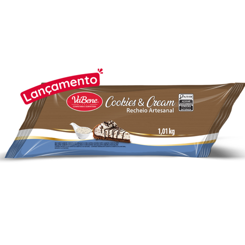 Recheio Artesanal Creme Cookies e Cream 1,01kg - Vabene